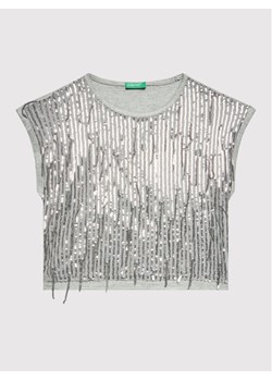 United Colors Of Benetton Bluzka 3KG8C102A Szary Regular Fit ze sklepu MODIVO w kategorii Bluzki dziewczęce - zdjęcie 183945050
