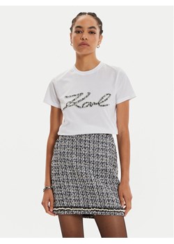 KARL LAGERFELD T-Shirt 246W1715 Biały Regular Fit ze sklepu MODIVO w kategorii Bluzki damskie - zdjęcie 183945130