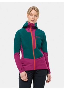 Jack Wolfskin Kurtka softshell Alpspitze Hoody 1307751 Zielony Regular Fit ze sklepu MODIVO w kategorii Kurtki damskie - zdjęcie 183945164