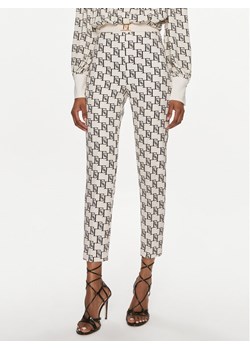 Elisabetta Franchi Spodnie materiałowe PA-S14-41E2-V320 Écru Slim Fit ze sklepu MODIVO w kategorii Spodnie damskie - zdjęcie 183945251