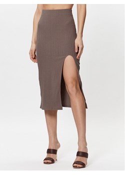 Gina Tricot Spódnica midi 18687 Beżowy Regular Fit ze sklepu MODIVO w kategorii Spódnice - zdjęcie 183945324