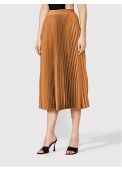 Simple Spódnica plisowana SDD006 Brązowy Regular Fit ze sklepu MODIVO w kategorii Spódnice - zdjęcie 183945343