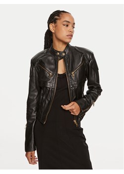 Versace Jeans Couture Kurtka skórzana 77HAVP04 CP009 Czarny Regular Fit ze sklepu MODIVO w kategorii Kurtki damskie - zdjęcie 183945434
