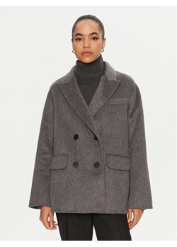 ViCOLO Płaszcz wełniany TS0020 Szary Regular Fit ze sklepu MODIVO w kategorii Płaszcze damskie - zdjęcie 183945464