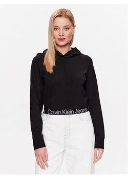 Calvin Klein Jeans Bluza J20J221413 Czarny Regular Fit ze sklepu MODIVO w kategorii Bluzy damskie - zdjęcie 183945651