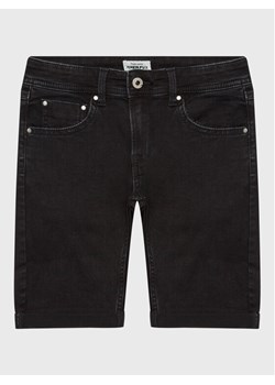 Pepe Jeans Szorty jeansowe Becket Short PB800692XR0 Czarny Slim Fit ze sklepu MODIVO w kategorii Spodenki chłopięce - zdjęcie 183945660