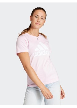 adidas T-Shirt Essentials Logo GL0726 Różowy Regular Fit ze sklepu MODIVO w kategorii Bluzki damskie - zdjęcie 183945683