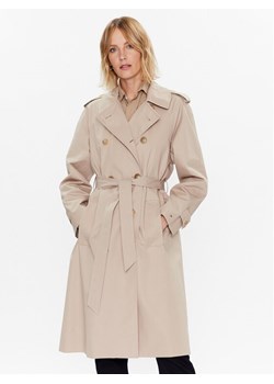 Tommy Hilfiger Trencz WW0WW36960 Beżowy Regular Fit ze sklepu MODIVO w kategorii Płaszcze damskie - zdjęcie 183946104