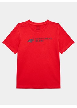 4F T-Shirt 4FJSS23TTSHM292 Czerwony Regular Fit ze sklepu MODIVO w kategorii T-shirty chłopięce - zdjęcie 183946140
