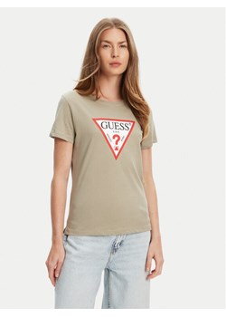 Guess T-Shirt W1YI1B I3Z14 Zielony Regular Fit ze sklepu MODIVO w kategorii Bluzki damskie - zdjęcie 183946461