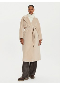 Weekend Max Mara Płaszcz wełniany Tempera 2425016102 Beżowy Regular Fit ze sklepu MODIVO w kategorii Płaszcze damskie - zdjęcie 183946482