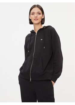 Gant Bluza Rel Shield Zip Hoodie 4204665 Czarny Relaxed Fit ze sklepu MODIVO w kategorii Bluzy damskie - zdjęcie 183947392