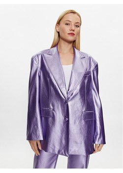 ROTATE Marynarka Embossed Pu 1000932225 Fioletowy Oversize ze sklepu MODIVO w kategorii Marynarki damskie - zdjęcie 183947463