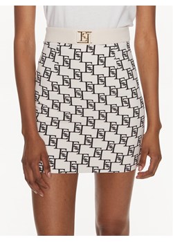 Elisabetta Franchi Spódnica mini GO-S03-41E2-V250 Écru Regular Fit ze sklepu MODIVO w kategorii Spódnice - zdjęcie 183947850