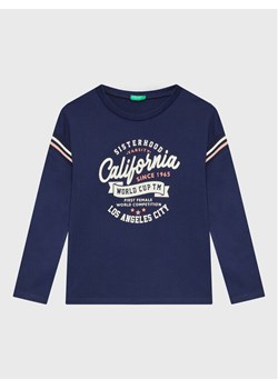 United Colors Of Benetton Bluzka 3VR5C108Q Granatowy Regular Fit ze sklepu MODIVO w kategorii T-shirty chłopięce - zdjęcie 183948003