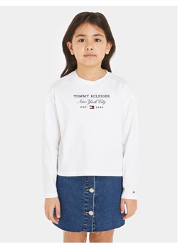 Tommy Hilfiger Bluzka KG0KG07643 M Biały Regular Fit ze sklepu MODIVO w kategorii Bluzki dziewczęce - zdjęcie 183948181