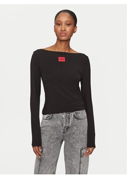 Hugo Bluzka Thermal 50486081 Czarny Slim Fit ze sklepu MODIVO w kategorii Bluzki damskie - zdjęcie 183948244