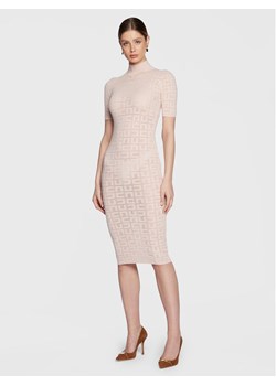 Elisabetta Franchi Sukienka dzianinowa AM-75B-31E2-V320 Różowy Slim Fit ze sklepu MODIVO w kategorii Sukienki - zdjęcie 183948453