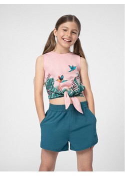 4F T-Shirt 4FJSS23TTSHF391 Różowy Regular Fit ze sklepu MODIVO w kategorii Bluzki dziewczęce - zdjęcie 183948580