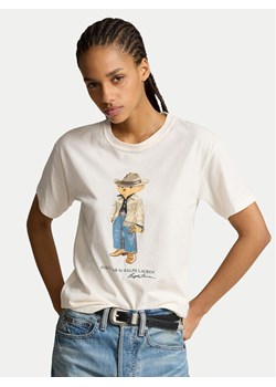 Polo Ralph Lauren T-Shirt 211941187001 Biały Regular Fit ze sklepu MODIVO w kategorii Bluzki damskie - zdjęcie 183948884