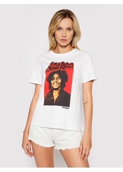 Wrangler T-Shirt BOB MARLEY Soul Rebel W711EE989 112141519 Biały Regular Fit ze sklepu MODIVO w kategorii Bluzki damskie - zdjęcie 183949054
