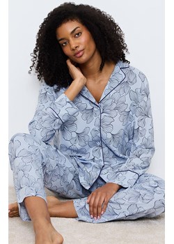 Triumph piżama damska rozpinana Boyfriend Fit 10225082-0032, Kolor niebieski-wzór, Rozmiar 36, Triumph ze sklepu Intymna w kategorii Piżamy damskie - zdjęcie 183969014