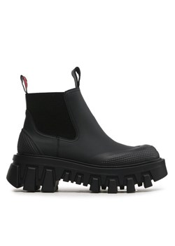 Sztyblety Tommy Jeans Tjw Rubber Rain Boot EN0EN02234 Czarny ze sklepu eobuwie.pl w kategorii Botki - zdjęcie 183969372