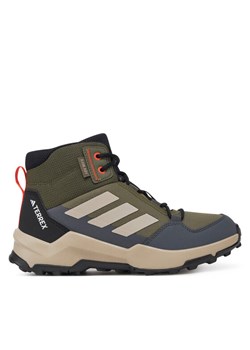 Trekkingi adidas Terrex Ax4r Mid Rain.Rdy IF6518 Zielony ze sklepu eobuwie.pl w kategorii Buty trekkingowe dziecięce - zdjęcie 183969950