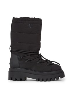 Śniegowce Calvin Klein Jeans Flatform Snow Boot Nylon Wn YW0YW01146 Czarny ze sklepu eobuwie.pl w kategorii Śniegowce damskie - zdjęcie 183970563