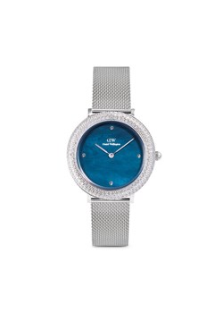 Zegarek Daniel Wellington Crystalline Bezel 3 DW00100825 Srebrny ze sklepu eobuwie.pl w kategorii Zegarki - zdjęcie 183970671