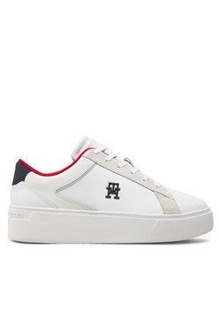 Tommy Hilfiger Sneakersy Th Platform Court Sneaker Nbk FW0FW08210 Biały ze sklepu MODIVO w kategorii Buty sportowe damskie - zdjęcie 183985442