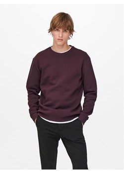 Only & Sons Bluza 22018683 Bordowy Regular Fit ze sklepu MODIVO w kategorii Bluzy męskie - zdjęcie 183985690