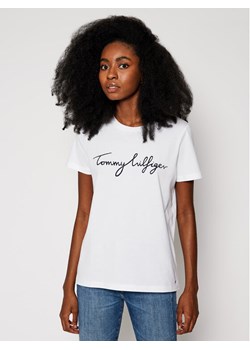 Tommy Hilfiger T-Shirt Heritage Crew Neck Graphic Tee WW0WW24967 Biały Regular Fit ze sklepu MODIVO w kategorii Bluzki damskie - zdjęcie 183985820