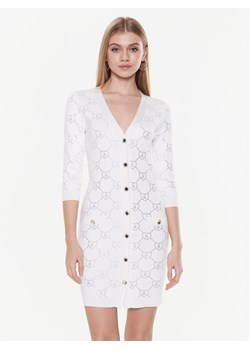 Blugirl Blumarine Sukienka dzianinowa RA3105-MA18F Biały Slim Fit ze sklepu MODIVO w kategorii Sukienki - zdjęcie 183985904