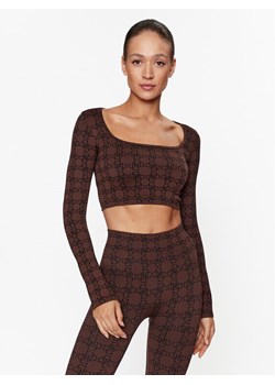 Guess Bluzka V3BP05 ZZ04N Brązowy Slim Fit ze sklepu MODIVO w kategorii Bluzki damskie - zdjęcie 183985951