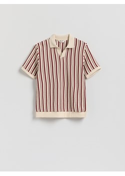 Reserved - Koszulka polo comfort w paski - złamana biel ze sklepu Reserved w kategorii T-shirty męskie - zdjęcie 183990911