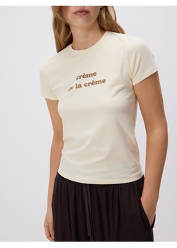 Reserved - T-shirt regular z nadrukiem - kremowy ze sklepu Reserved w kategorii Bluzki damskie - zdjęcie 183991944
