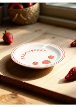 Sinsay - Talerz ceramiczny z nadrukiem truskawek - czerwony ze sklepu Sinsay w kategorii Talerze - zdjęcie 183992713