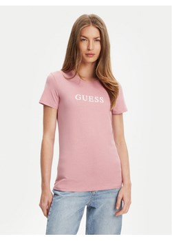 Guess T-Shirt O5RI01 KBBU1 Różowy Regular Fit ze sklepu MODIVO w kategorii Bluzki damskie - zdjęcie 183992844