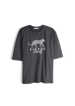 GATE T-shirt o luźnym kroju, wykonany z bawełny uni ze sklepu gateshop w kategorii Bluzki damskie - zdjęcie 183993960