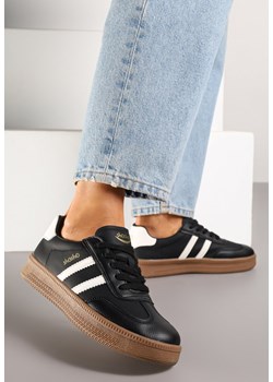 Czarno-Białe Sneakersy Sportowe z Ozdobnymi Paskami i Przeszyciami Wenilan ze sklepu renee.pl w kategorii Buty sportowe damskie - zdjęcie 183994142