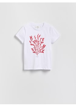 Reserved - T-shirt z nadrukiem - biały ze sklepu Reserved w kategorii Bluzki damskie - zdjęcie 183994751