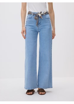 Reserved - Jeansy wide leg z bandaną - niebieski ze sklepu Reserved w kategorii Jeansy damskie - zdjęcie 183996674