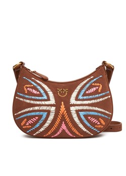 Torebka PINKO Half Moon Mini Fl PE 25 PLTT 102790 A2IW Brązowy ze sklepu eobuwie.pl w kategorii Listonoszki - zdjęcie 184002444