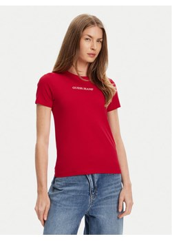 Guess Jeans T-Shirt W4YI01 J1314 Czerwony Slim Fit ze sklepu MODIVO w kategorii Bluzki damskie - zdjęcie 184003113