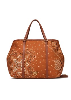 PINKO Torebka Shopper Classic PE 25 PLTT 104899 A2AS Brązowy ze sklepu MODIVO w kategorii Torebki damskie - zdjęcie 184003151