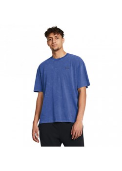 Męski t-shirt z nadrukiem Under Armour UA M Hw Os Logo Wash Ss - niebieski ze sklepu Sportstylestory.com w kategorii T-shirty męskie - zdjęcie 184004392