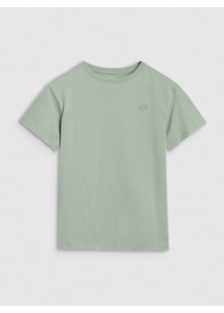 Chłopięcy t-shirt oversize 4F 4FJWSS25TTSHM2324 - zielony ze sklepu Sportstylestory.com w kategorii T-shirty chłopięce - zdjęcie 184004564