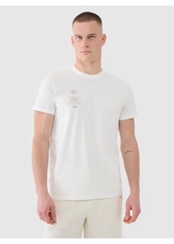 Męski t-shirt z nadrukiem 4F 4FRSS25TTSHM2690 - beżowy ze sklepu Sportstylestory.com w kategorii T-shirty męskie - zdjęcie 184004782