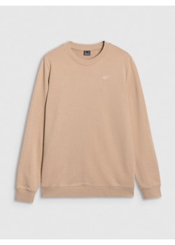 Męska bluza dresowa nierozpinana bez kaptura 4F 4FWSS25TSWSM1622 - beżowa ze sklepu Sportstylestory.com w kategorii Bluzy męskie - zdjęcie 184004854